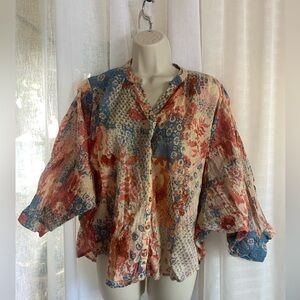 Anthropologie The Sidney Batwing Blouse by Pilcro Size XXS